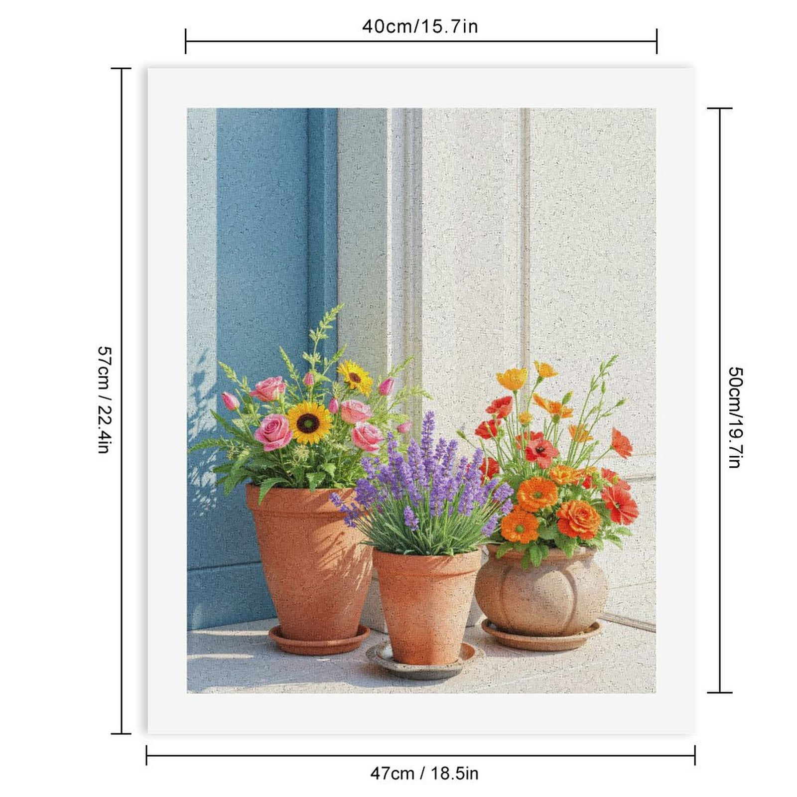 Paint by Numbers Kit for Adults, Terracotta Pots With Colorful Blooms Paint by Numbers, Easy Paint by Numbers Kit for Adults Beginner, DIY Adult Paint by Number Kits on Canvas, Home Decor