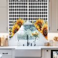 thumbnail image 4 of Farmhouse Sunflower Swag Curtain Valance for Windows, Country Floral Rustic Black Buffalo Plaid Window Treatments Short Swag Topper for Kitchen Windows Bathroom Bedroom, 28"x36", 4 of 8