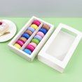 thumbnail image 3 of Cupcake Biscuits Package Box Party Single Use Portable Transparent Cakes Dessert Pastry Packing Case Home Bakery Kitchen 1-row Pink White, 3 of 9