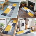 thumbnail image 5 of 2'x6' Rug Runners for Hallways Kitchen, Yellow Gray Non Slip Entryway Beside Floor Carpet Runner, Modern Abstract Oil Painted Washable Laundry Room Bedroom Throw Rugs Mat for Family Pet, 5 of 8