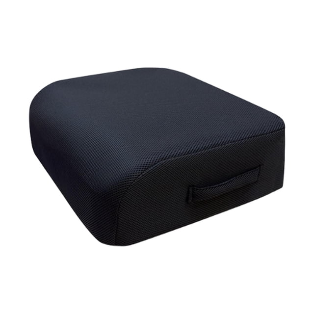 Cojín elevador para silla de oficina, color negro, 46 x 40 x 15 cm, transpirable y cómodo, de malla, para viajes, casa, avión y coche.