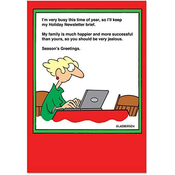 NobleWorks Funny Christmas Greeting Card with 5 x 7 Inch Envelope (1 Card) Merry Christmas Holiday More Successful 5867