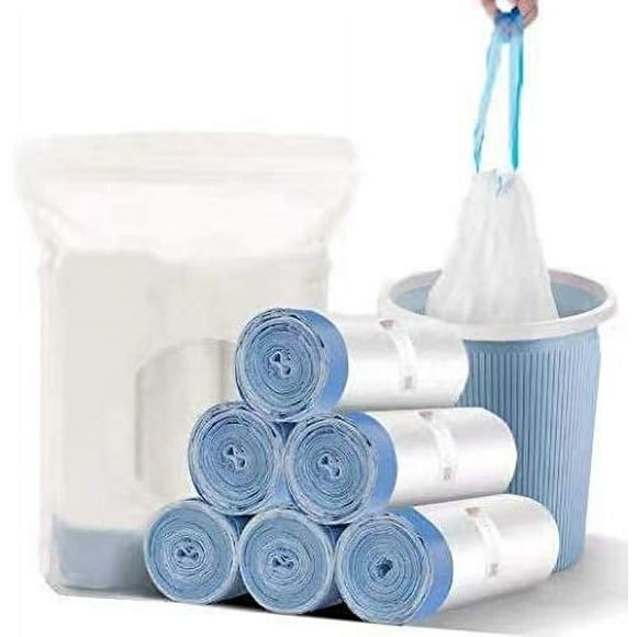 Small Trash Bag, 2.6 Gallon Garbage Bags Bathroom Trash can Liners for Bedroom Home Kitchen 5Counts,Auto shrink, White