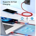thumbnail image 4 of USB C Cable, XUDUO [3 Pack 6FT] Type C Charger Cord Durable Nylon Braided 3A Fast C Charging USB-A to USB-C Cable for Samsung Galaxy S25/S24/S23/S22/S21-Red, 4 of 8