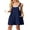 04-Navy Blue, variant on Women's Rompers summer sleeveless short Jumpsuits Button adjustment with pocket Navy Blue Stripe L