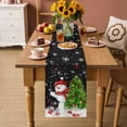 thumbnail image 2 of Black Christmas Table Runner 60 Inches Long Farmhouse Dress Scarves, Snowman Xmas Tree Ball Snowflake Dining Tablerunner for Coffee Table/Kitchen Island/Party Décor, 13" x 60", 2 of 8