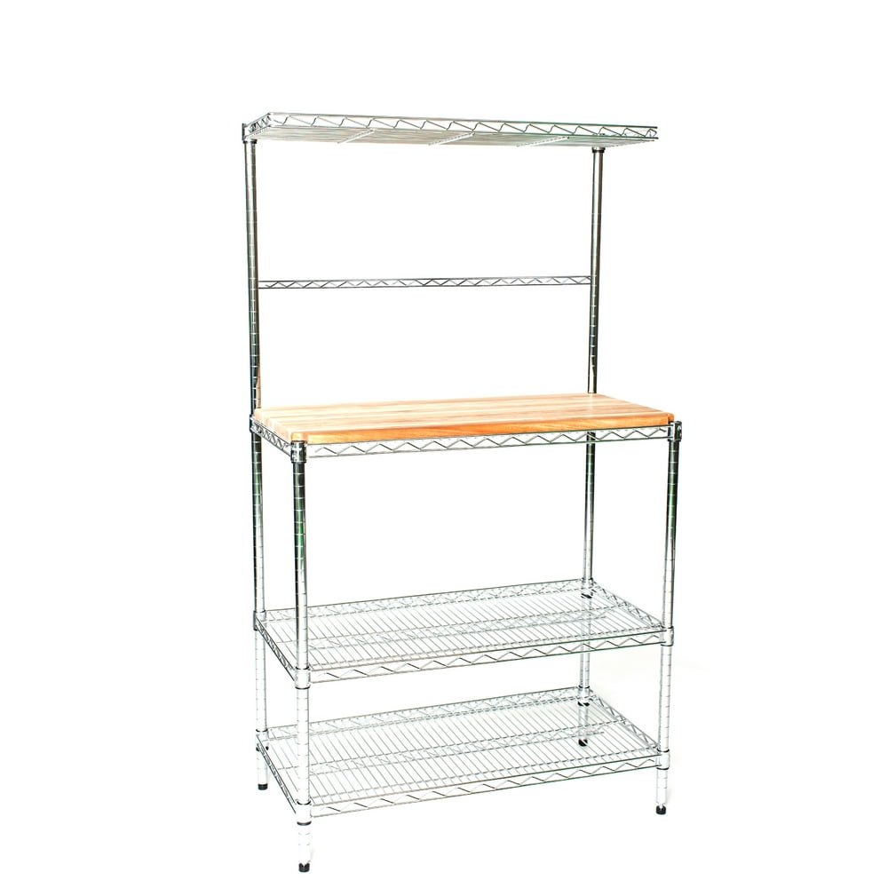 18" Deep x 48" Wide x 63" High Deluxe Chrome Bakers Rack with Top Shelf