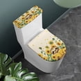 thumbnail image 2 of HELLHERO Sloth Sunflower Pattern Toilet Lid Dust Cover Set 17"x21" Elastic Bottom Dustproof for Bathroom Accessories, 2 of 8