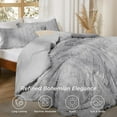 thumbnail image 2 of Tufted Boho Comforter Set Queen Size - Light Grey Boho Bed Set, GentleSoft™ 3 Pieces Farmhouse Shabby Chic Embroidery Bedding, Gifts for Woman, Soft Jacquard Queen Comforter for All Seasons, 2 of 8