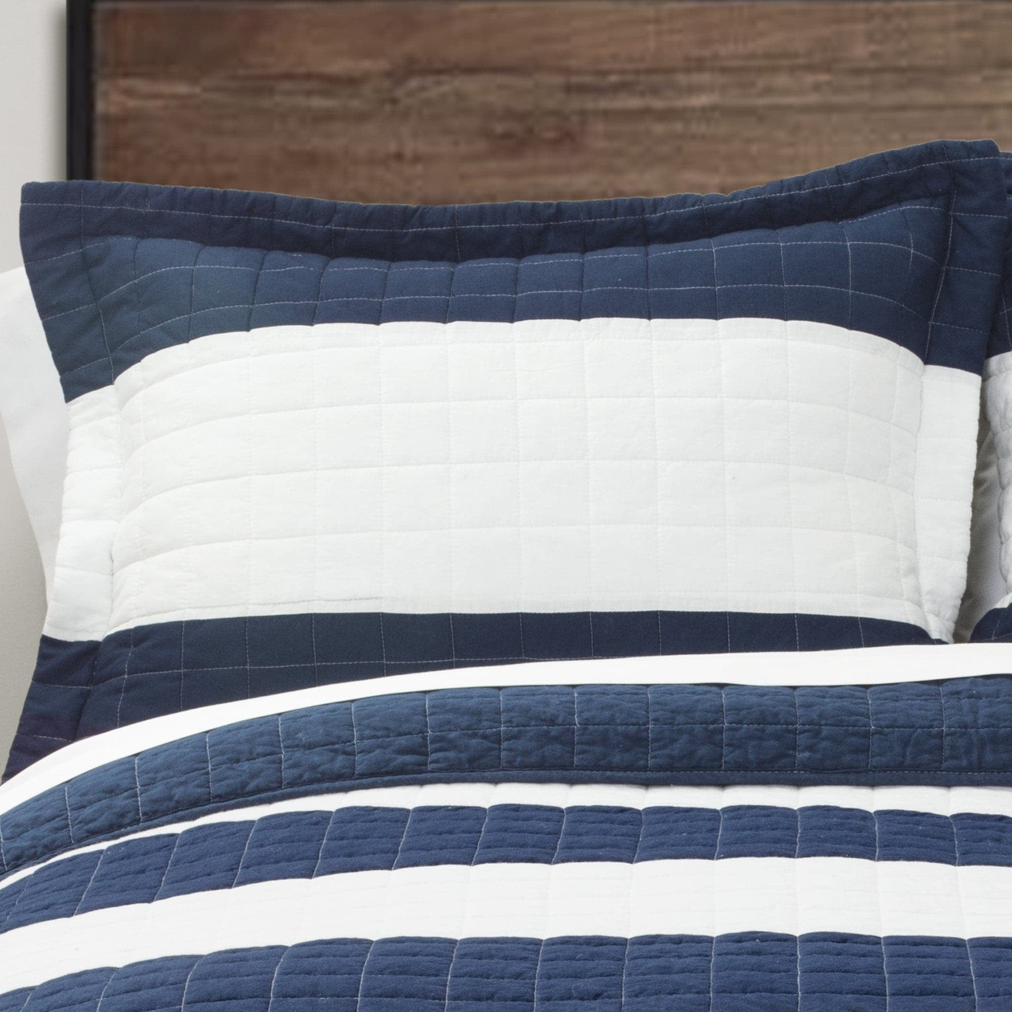 Lush Decor Trapunta Reversibile Hygge Stripe Oversize 3 Pezzi – Stile Scandinavo Neutro E Bianco, Per Letto Matrimoniale/Queen/King