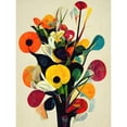 thumbnail image 1 of Abstract Kandinsky Inspired Multicolour Flower Bouquet In Vase Unframed Wall Art Print Poster Home Decor, 1 of 3