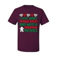 thumbnail image 2 of I Just want to Make Stuff and Watch Christmas Movies Ugly Christmas Sweater Men's Graphic T-Shirt, Maroon, 5XL, 2 of 3