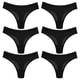 thumbnail image 1 of 6 Piece Low Waist T Back Panties Ladies Invisible Underwear Ribbed Cotton Stretch Fabric Thongs No Show Bikini Briefs Mixed color XXL, 1 of 4