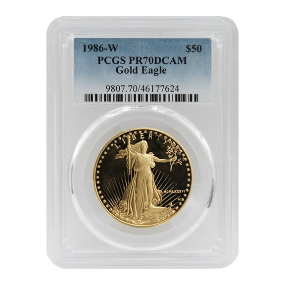 1986-W $50 Gold Eagle PCGS PR70DCAM 1oz U.S. Mint Proof Coin