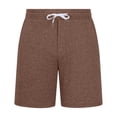 thumbnail image 3 of Smsaxvxz Mens Cotton Breathable Sweat Shorts Casual Comfy Elastic Waist Drawstring Outdoor Running Shorts with Zipper Pockets Brown L, 3 of 6