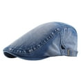 thumbnail image 1 of Beret Hat Breathable Retro Style Solid Color Adjustable Non-Fading Decorative Soft Women Men Denim Beret Cap Decor for Camping, 1 of 10