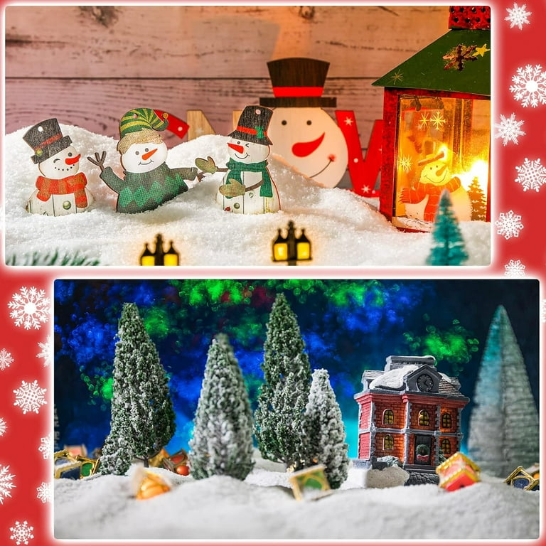 Set, 10.6 Oz Fake Snow Decorations - Artificial Snow For Christmas  Decorations, Fake Snow For Craft Village Displays, Instant Snow Dried  Plastic Snowf