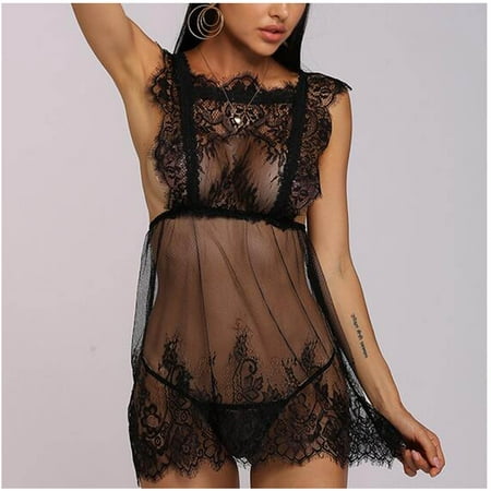 

Lingerie for Women Dqueduo Women Sexy Lace See-Through Net Yarn Sling Sexy Lingerie Underwear Suit Valentines Day Gifts on Clearance