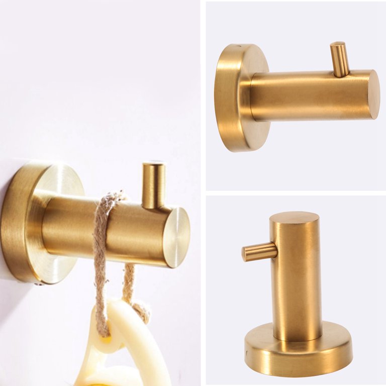 3-Pieces Gold Bathroom Hardware Set Stainless Steel Wall Mounted