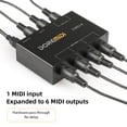 thumbnail image 3 of DOREMiDi Boîte de Rangement MIDI - 1 Entrée vers 6 Sorties, Interface MIDI 5 Broches, Alimentée par USB-B (5V DC), Plug-and-Play, Indicateur de Puissance, Compatible avec Appareils MIDI Standard, Taille Compacte 4.5x2.9x1.3 Pouces, 3 of 7