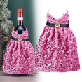 thumbnail image 1 of Housse de Bouteille de Vin Paillettes Robe Rouge Décoration de Bouteille de Vin Paillettes Bouteille de Noël pour Décoration de Table de Dîner de Noël, 1 of 1