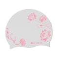 thumbnail image 3 of Gorro de natación de silicona fácil de poner y quitar Gorro de natación antideslizante con estampado floral, 3 of 8