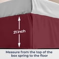 thumbnail image 4 of SGI bedding 21 inch Drop Bed Skirt Full Size Platform Style, Classic Tailored Look, Elegant Pleated Style Dust Ruffle, Split Corners, Wrinkle Resistant Microfiber - Burgundy, 4 of 8
