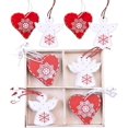 thumbnail image 1 of 12 piezas de adornos de madera para árbol de Navidad, adornos colgantes de madera para árbol de Navidad, decoraciones colgantes navideñas, 1 of 5
