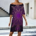 thumbnail image 2 of Personalized Tarot Fate Clairvoyance Women's Off The Shoulder Ruffles Summer Wedding Guest Loose Casual Party Beach Dress, 2 of 9