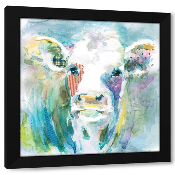 Carol Robinson 12x12 Black Modern Wood Framed Wall Art Titled - Playful Gracie