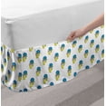 thumbnail image 2 of Hip Hop Bed Skirt, Fashion Cat Wearing a Cap Scarf and Glasses Sketch Pattern, Elastic Bedskirt Dust Ruffle Wrap Around for Bedding Decor, 4 Sizes, Azure Blue Yellow, by Ambesonne, 2 of 2