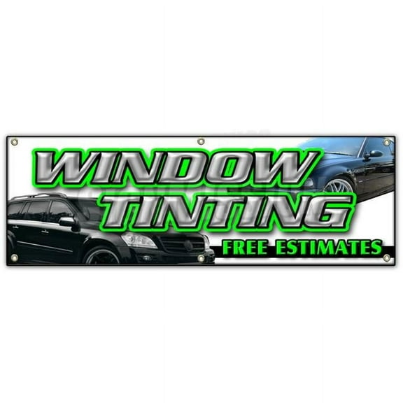 SignMission  24 x 72 in. Window Tinting Free Estimates Banner Sign