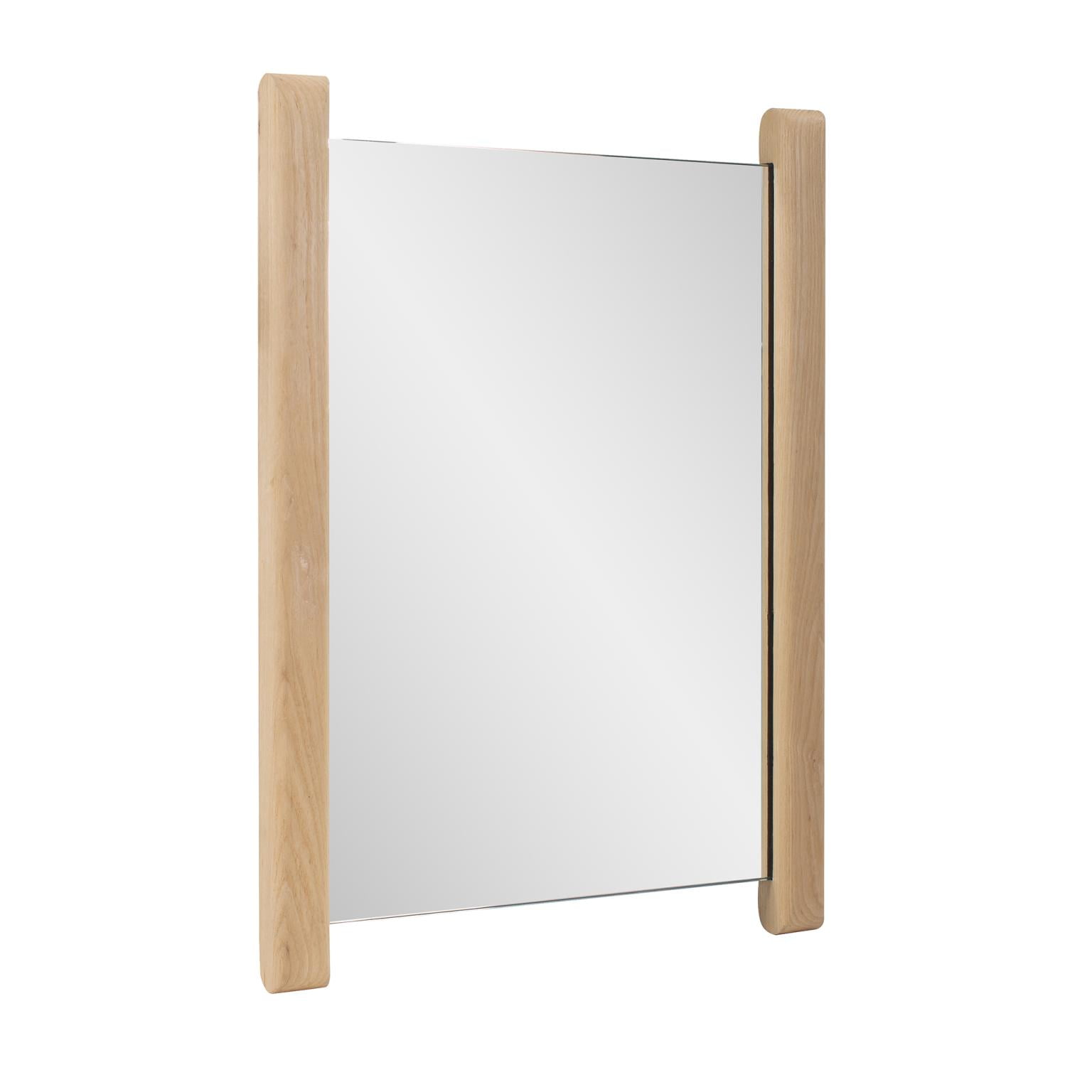 Tyler Dillon Natural Wood Side Framed Rectangular Vanity Mirror - 22"H x 16"W