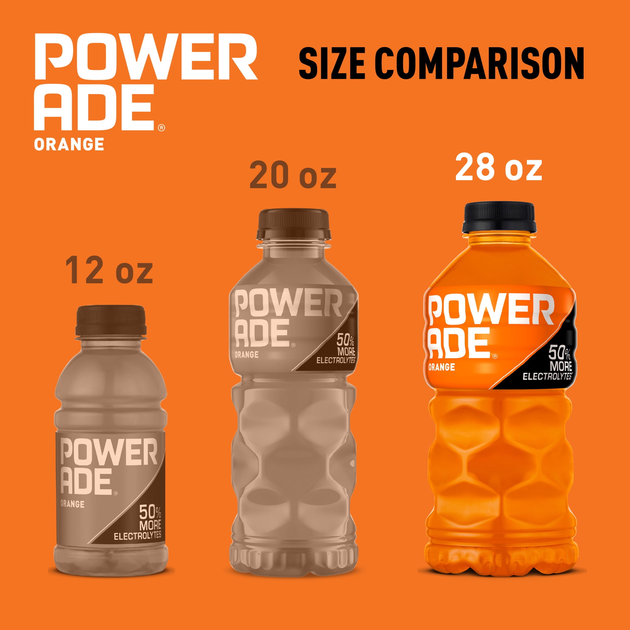 POWERADE Orange Electrolyte Sports Drink Bottle, 28 fl oz