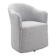 thumbnail image 2 of Furniture of America Jaine Modern Fabric Curved Barrel Back Dining Arm Chair with Casters, Feather Gray, 2 of 8