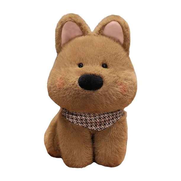 Peluche de West White Terrier, compañero de simulación, suave y adorable, decoración para el hogar, ideal para abrazar. marrón 45cm