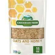 Cascadian Farm Organic Granola, Oats and Honey Cereal, Resealable Pouch, 11 oz