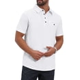 thumbnail image 4 of INSPIRE CHIC Men's Linen Chest Pocket Short Sleeve Casual Hawaiian Beach Polo Shirts M White, 4 of 6