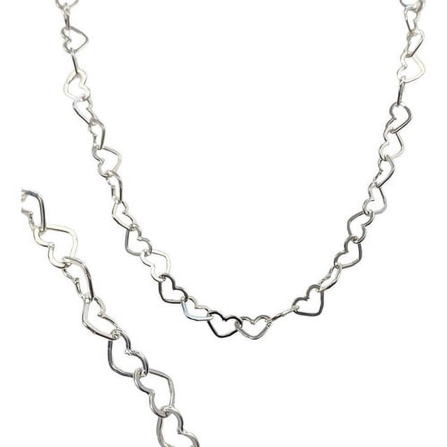 JOYARIS Cadena Collar Tejido Corazón Amor Plata 925 45cm X 0.4cm DM-0001242