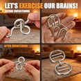 thumbnail image 7 of 24Pcs Metal Wire Puzzle Toy Brain Teaser Game and Mind IQ Test Ring for Logical Thinking and Problem Solving for Adults, 7 of 7