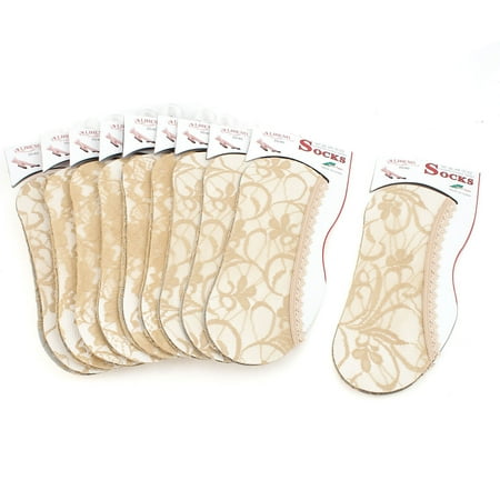 10Pairs Lace Stretch Footie Invisible Low Cut Loafer Liner Boat Socks