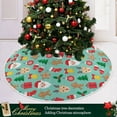 thumbnail image 6 of FMSHPON Santa Claus Pattern Xmas Christmas Tree Skirt Stand Mat for Holiday Party Decoration Indoor Outdoor 48 inches, 6 of 6