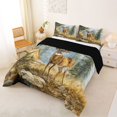thumbnail image 2 of Castle Fairy Watercolor Camping Deer Full Size Comforter Sets 3-Piece,Pine Mountain Tent Meadow Bedding Comforter Set,Brown Sage Cream,Black Reversible,1 Comforter and 2 Pillowcases, 2 of 6