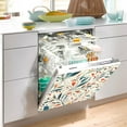 thumbnail image 2 of Yayeee Magnetic Dishwasher Cover for The Front Decoration Home Kitchen Machine Sticker Protector, Beige Whimsical Leaves, 2 of 6