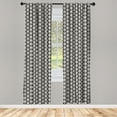 thumbnail image 4 of Ambesonne Retro Window Curtains, Geometric Octagonal Hipster, Each 28" W x 63" L, Black Ivory, 4 of 4