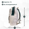 thumbnail image 3 of Traveller Hemp Backpack with Six Compartments | Durable Backpack with Cotton Lining and Secure Closures | 17L capacity (Green), 3 of 5