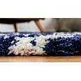 thumbnail image 4 of Unique Loom Rabat Shag Geometric Design Rug 2' 7 x 6' Runner Navy Blue/Ivory, 4 of 4