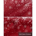 thumbnail image 6 of Red Christmas Snowflake Linen Curtain Valance for Bedroom/Bathroom/Kitchen/Office/Living/Dining Room Window,Winter Snowflake Xmas Rod Pocket Topper Decorative Cafe Drapes Panel 60"x18", 6 of 6