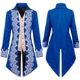 thumbnail image 3 of Penkiiy Swallow-tail Coat for Men Clearance Men Patchwork Turn-down Collar Long-sleeved Costume Cosplay Swallow-tailed Coat Blue Swallow-tail Coat, 3 of 8