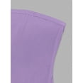 thumbnail image 7 of Lilac Purple Solid Bandeau Slit Mini Dress For Women Casual Bodycon Outfit, 7 of 7